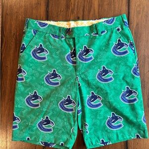 Green Vancouver Canucks Logo Shorts